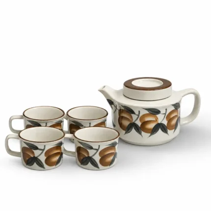 Porcelain Tea Pot Set Teapot & 4 Tea Cups