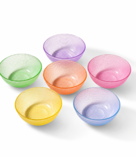 6-Piece Colored Crystal Bowl Set