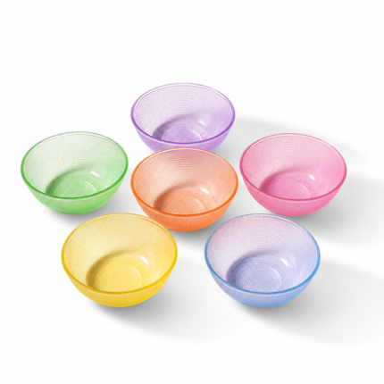 6-Piece Colored Crystal Bowl Set