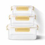 Rectangle Glass Food Storage Set with Airtight Lids - Image 2