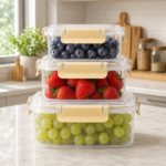 Rectangle Glass Food Storage Set with Airtight Lids