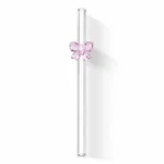 Glass Straw Set with Butterfly Design 5-Pieces - Image 2