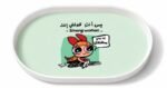 4-Piece Acrylic Melamine Serving Tray Set with Comic Design - Image 3
