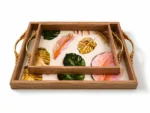Wooden Serving Tray Set 2-Pieces - Image 7