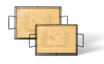 2-Piece Wooden & Metal Tray Set.