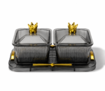 2-Piece Acrylic Snack Bowl Set with Tray & Crown Lid - Image 2