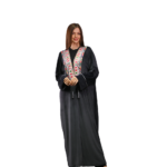Black Kaftan with Indian Brocade Embroidery