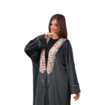 Black Kaftan with Indian Brocade Embroidery