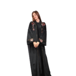 Elegant Black Kaftan with Hand Embroidery