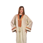 Beige Kaftan with Traditional Design Embroidery