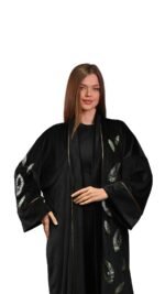 Embroidered Black Velvet Kaftan Free Size