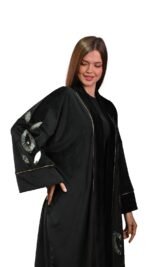 Embroidered Black Velvet Kaftan Free Size - Image 3