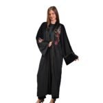 Embroidered Black Velvet Kaftan Free Size