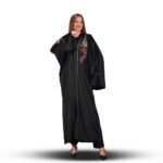 Embroidered Black Velvet Kaftan Free Size - Image 4