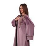 Embroidered Nude Velvet Kaftan Free Size