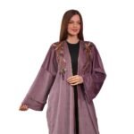 Embroidered Nude Velvet Kaftan Free Size