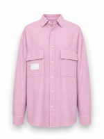 Men’s Oversized Pink Casual Shirt with Front Pockets – Trendy Relaxed Fit