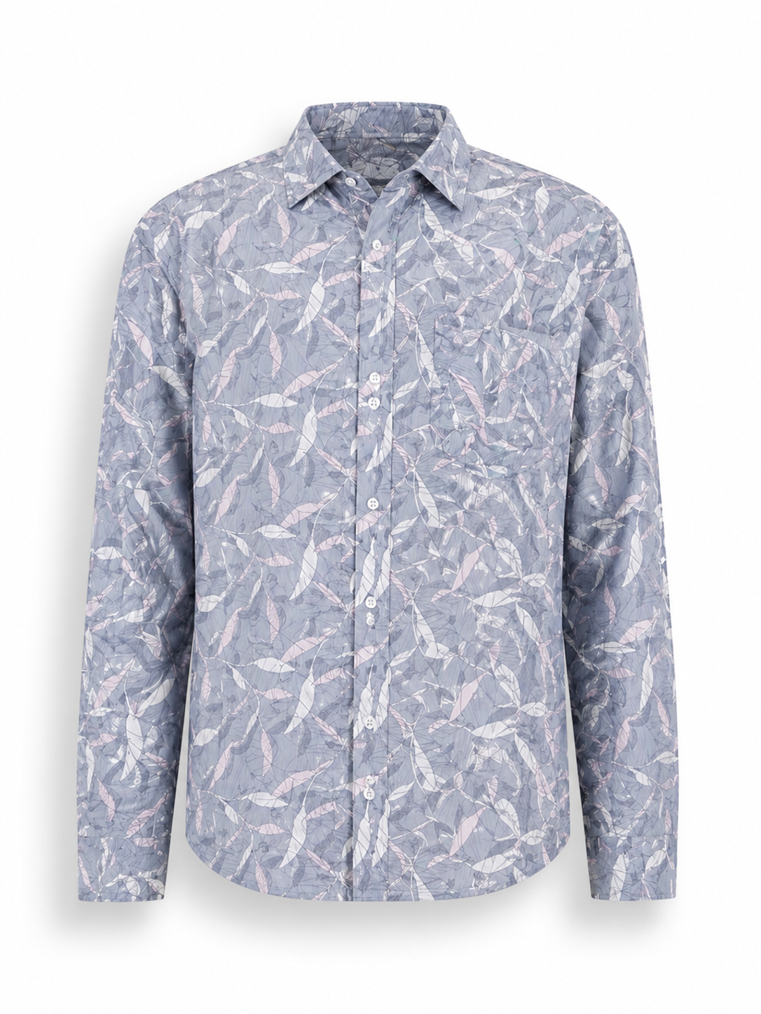 قميص رجالي بنقشة أوراق عصرية – 400 بدل 800 جنيه Men’s Leaf Print Casual Shirt – 400 instead of 800 LE Men’s Leaf Print Casual Shirt – Modern Patterned Long Sleeve Style
