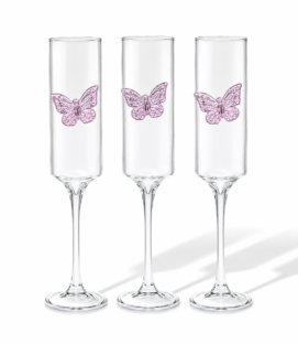Tall Butterfly Glass Cup