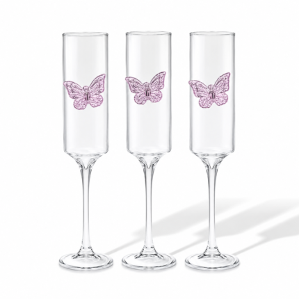 Tall Butterfly Glass Cup