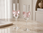 Luxury Heat-Resistant Glass Cup with Elegant Pink Bow Design - Image 2