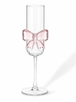 Luxury Heat-Resistant Glass Cup with Elegant Pink Bow Design