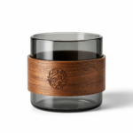 Glass Cup with Wooden Sleeve - Image 2