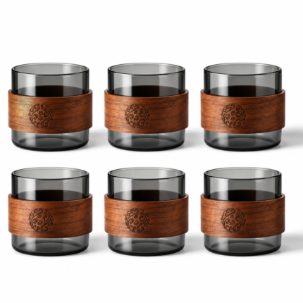 Glass Cup with Wooden Sleeve