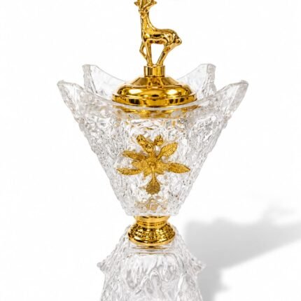Acrylic Incense Burner with Golden Deer Design – Luxury Bakhoor Burner