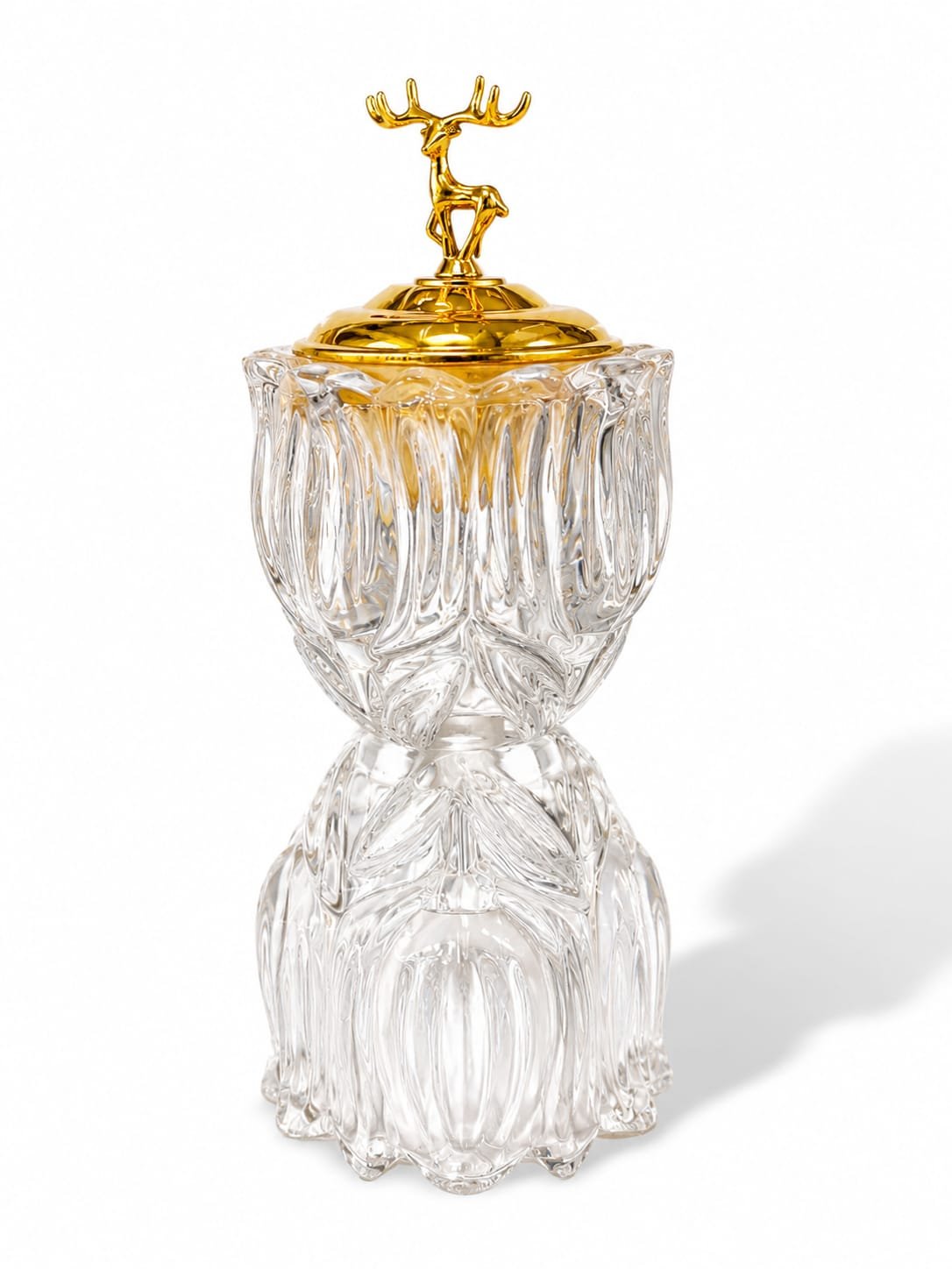 مبخرة زجاج بقاعدة زجاج بتصميم عصري – 222 جنيه ❤️ Modern Glass Incense Burner with Glass Base – 222 LE Modern Glass Incense Burner with Glass Base – Luxury Bakhoor Burner - Image 1