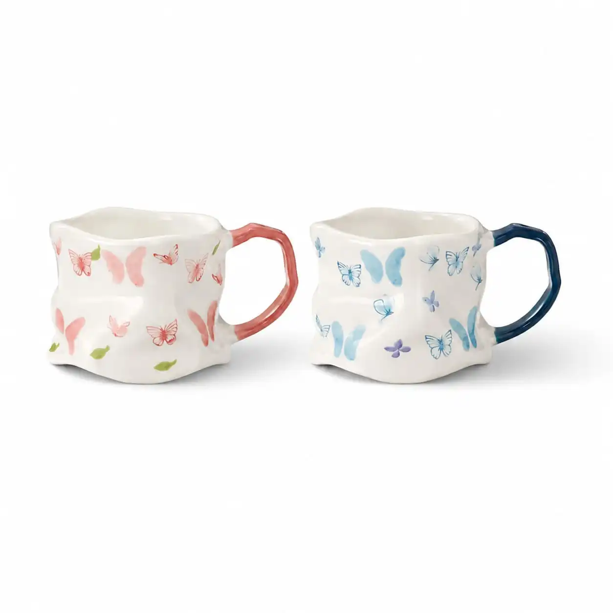 مج بورسلين برسمة فراشات Butterfly Porcelain Mug 148 le(3) Butterfly Porcelain Mug - Image 1
