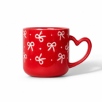 Bow Porcelain Mug with Heart Handle - Image 3
