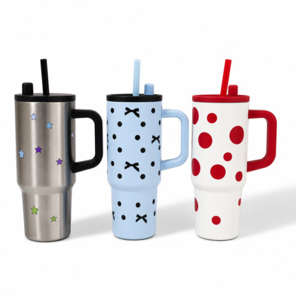 SUS Stainless Steel Thermal Mug With LeakProof Lid Straw Keeps Drinks Hot & Cold