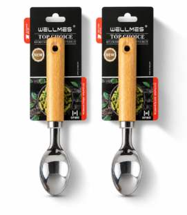 Stainless Steel Ice Cream Scoop with Wooden Handle