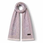 White Pink Scarf with Classic Paisley Patterns - Image 2
