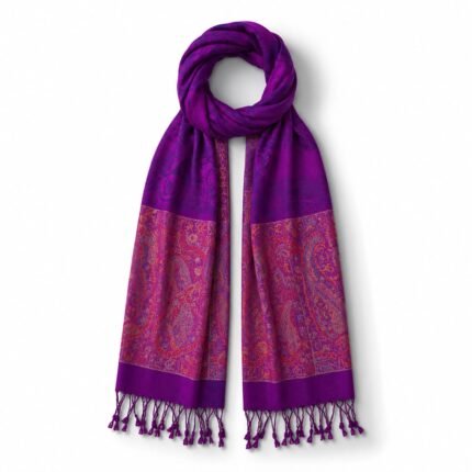 English Patterned Purple Scarf