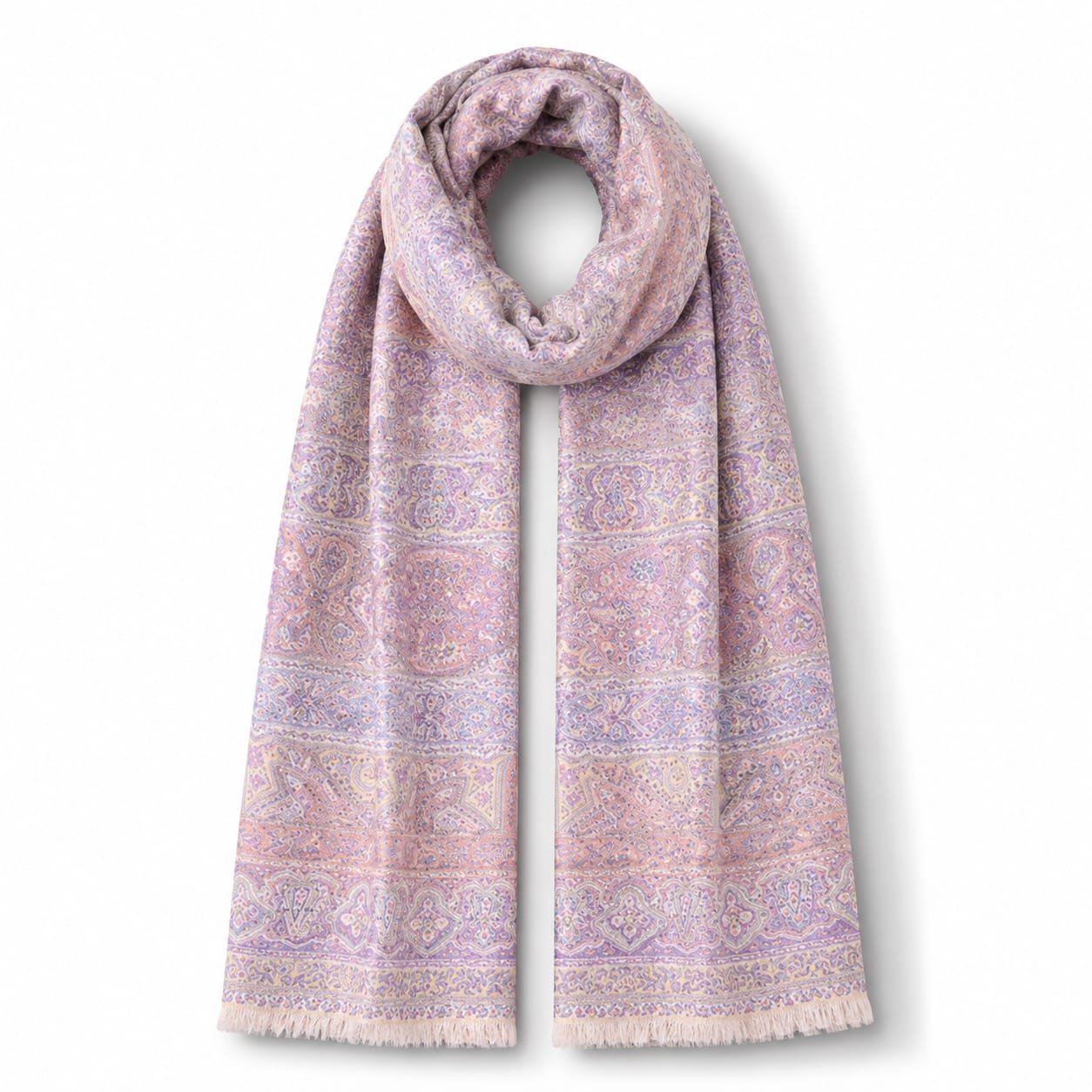 Multicolor Scarf with Soft Traditional Patterns - Image 1