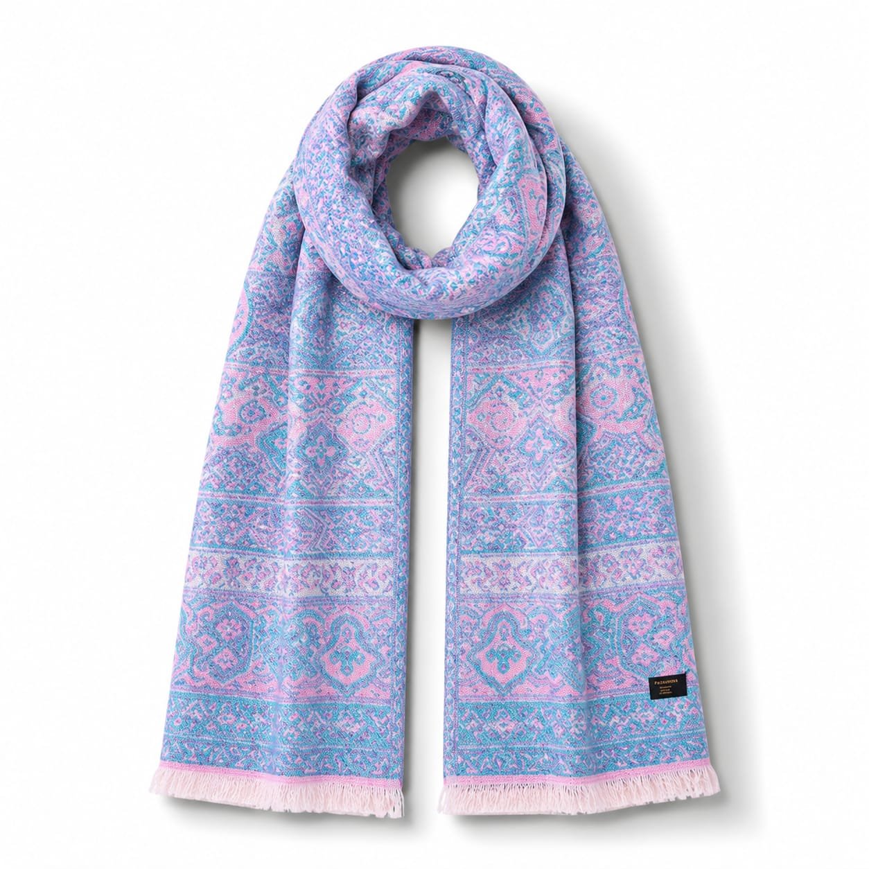 Multicolor Scarf with Soft Traditional Pattern - Image 1