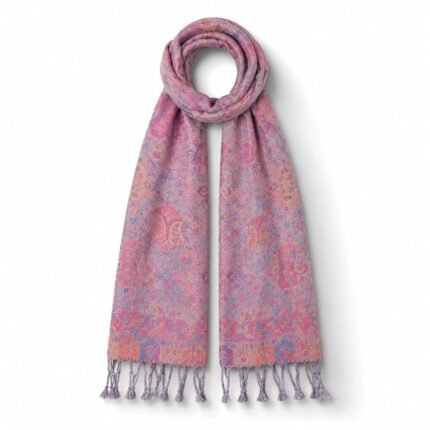Pink Scarf with Classic Traditional Patterns